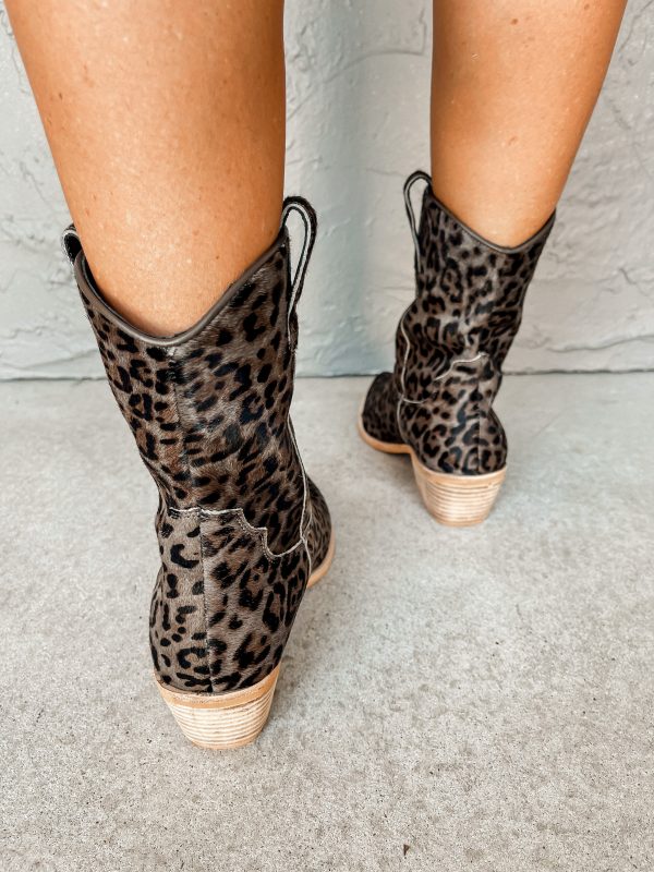 Grey leopard print hot sale ankle boots